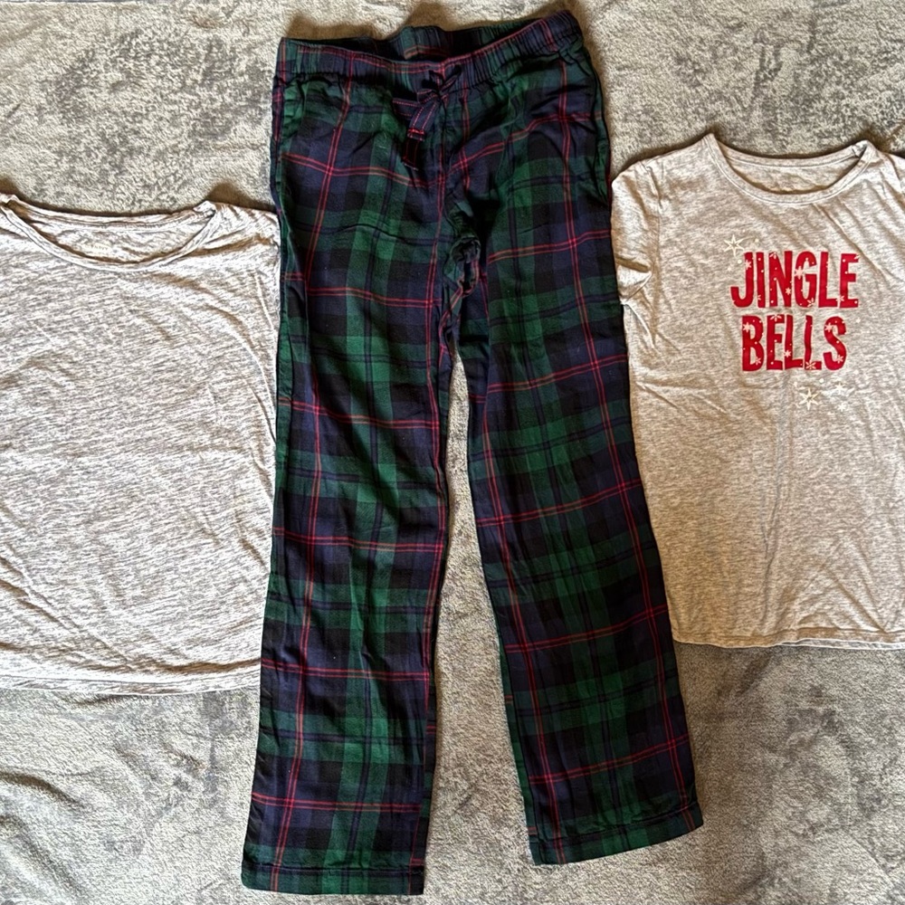 Old Navy Plaid Pajama Set - Green and Red